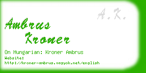 ambrus kroner business card
